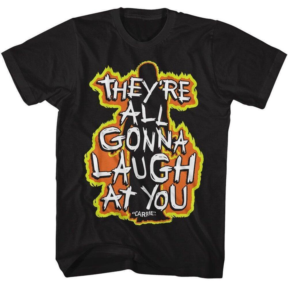 Carrie Fiery Laugh At You Shirt Horror Movie Graphic Black Adult T-Shirt 17